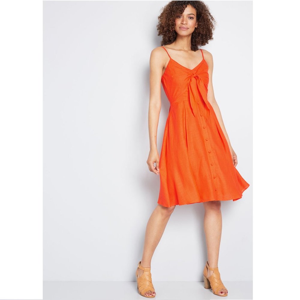 EUC Liza Luxe Swinging Summer Sundress in Flame Size M